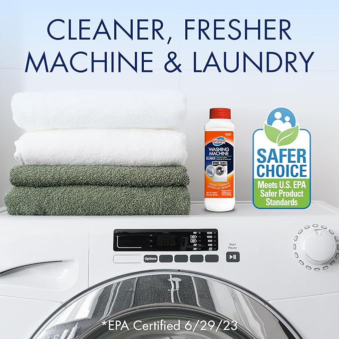 Glisten Washing Machine Cleaner, Helps Remove Odor, Buildup, and Limescale, Fresh Scent, 12 Ounce Bottle, 2-Pack