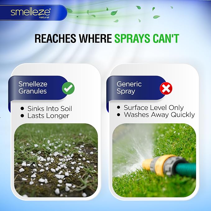 SMELLEZE 2 lb. Yard Odor Eliminator for Dogs – Long-Lasting Turf Cleaner for Pet Urine Outdoor & Poop | Safe for People, Pets, Plants & Planet | Works on Grass, Gravel, Patios & Kennels