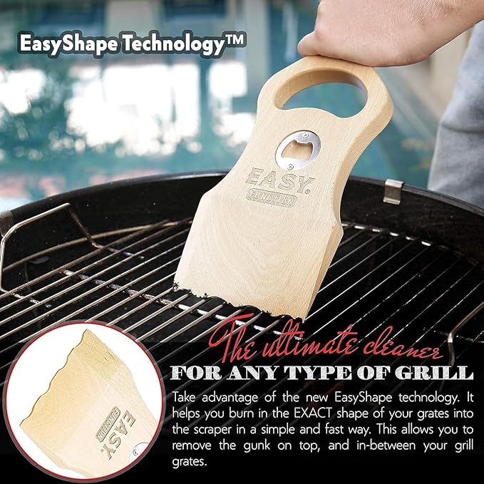 Wooden Grill Scraper 2-Pack – Natural Wood BBQ Cleaning Tools