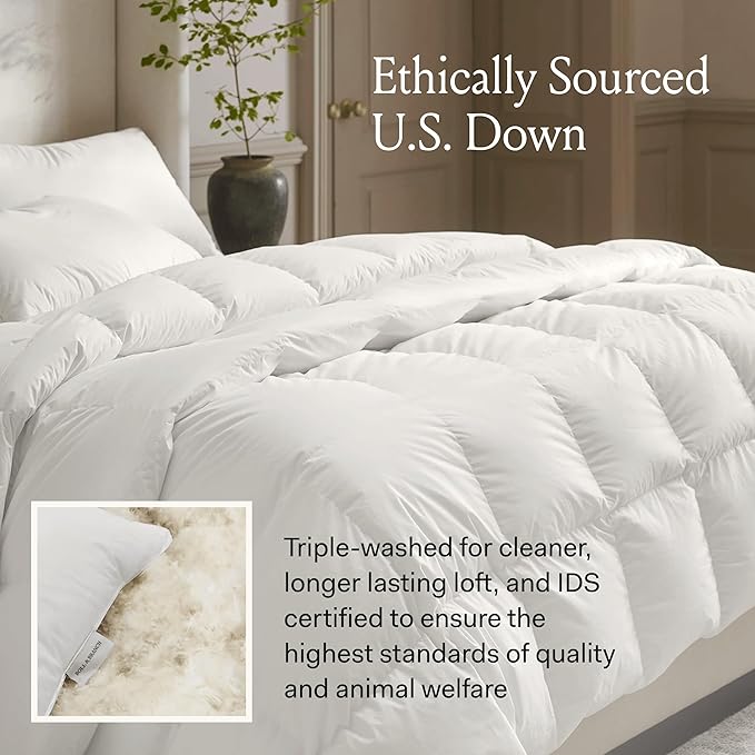 BOLL & BRANCH Down Duvet Insert - Twin/Twin XL, Ultraweight - Luxury Shell - Cruelty-Free U.S. Down Bedding - Bafflebox, Maintains Loft