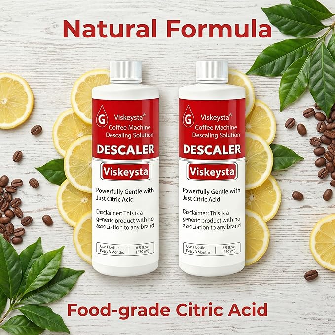 Descaling Solution Compatible with Braun Coffee Machines, 2 Bottles (250ml/8.5 fl oz each)
