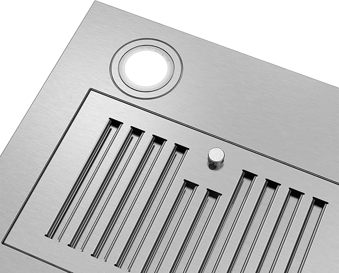 COSMO COS-36IRHP 36 in. Lumin Collection 380 CFM Ducted Insert Range Hood, Button Controls, LED Lights, Stainless Steel