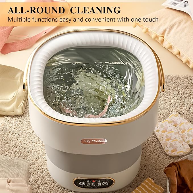 Portable Washing Machine,Mini Washer -20L Upgraded With Spin Basket,Small Clothes Folding Washing Machine Of Underwear, Baby And Small Clothes,Suitable For Home Apartments Dormitories,Hotels Pale Gray