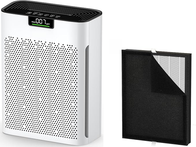 Air Purifier for Home Large Room 2200 Ft² KJ190 with Filter Replacement, MOOKA H13 True HEPA Air Purifiers Cleaner for Pets, Washable Filters, Auto Mode