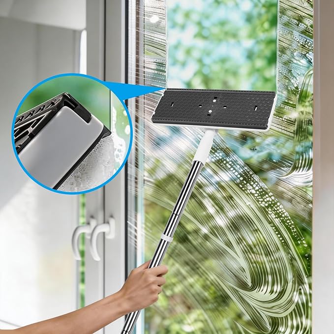 Masthome Clamp Mop Compatible with Swiffer Wet Jet Mops, 50" Stainless Steel Handle Mini Mop for Hardwood, Tile, Laminate, Marble, Wall, Window, Multi-Surface Floor Cleaning