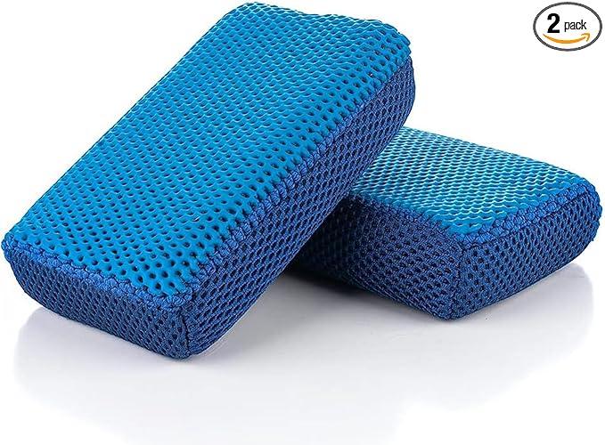 The Rag Company - Ultra Clay Scrubber - Fast and Effective Removal of Paint Contaminants, Light Overspray, and More; Dual Sided Design for Scrubbing and Clay Work; Deep Clean Glass (2-Pack)