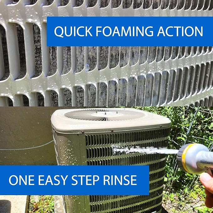 Non-Acid Aluminum Coil Cleaner 1 Gallon | Biodegradable HVAC and Air Conditioner Cleaner, Eco-Friendly and Non-Corrosive Cleaning Solution for Condensers and Evaporators