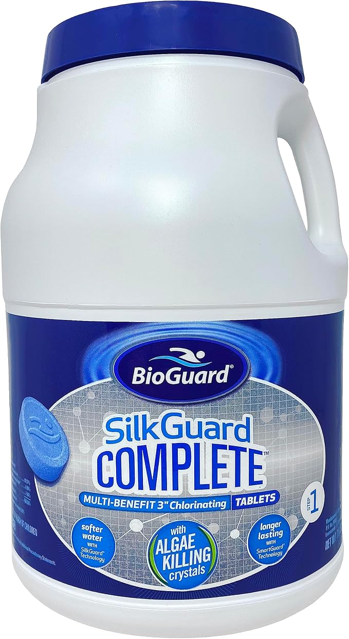 BioGuard SilkGuard Complete 3” Chlorinating Tablets, 7.5 lb, Single Pack | Chlorine Tablets for Sanitizing Swimming Pools