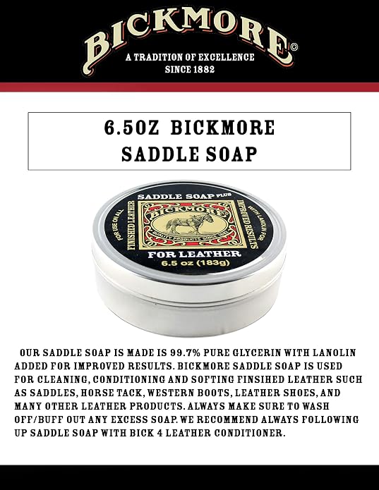 Bickmore Leather Care Kit | Saddle Soap, Bick 1 Leather Cleaner, Bick 4 Conditioner, and Gard-More Protector