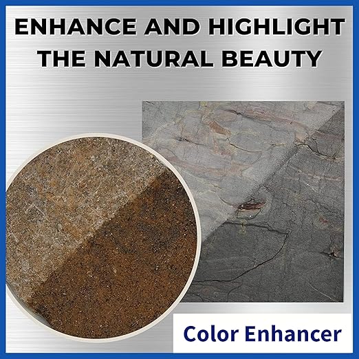 Wet Look Natural Stone Sealer. Durable, Long-Lasting Gloss Protection. Interior and Exterior Pavers, Slate, Sandstone, Travertine, Flagstone, Driveways, Garage Floors, etc. Black Diamond Stoneworks