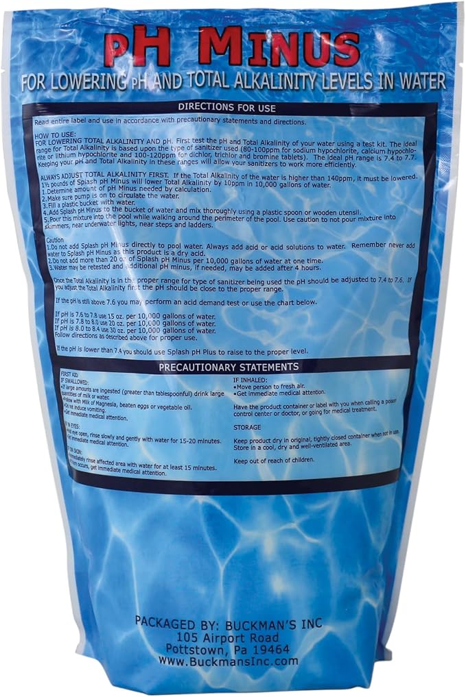 Robelle 5-Pounds Premium pH Down for Pools, Concentrated Sodium Bisulfate, Made in USA