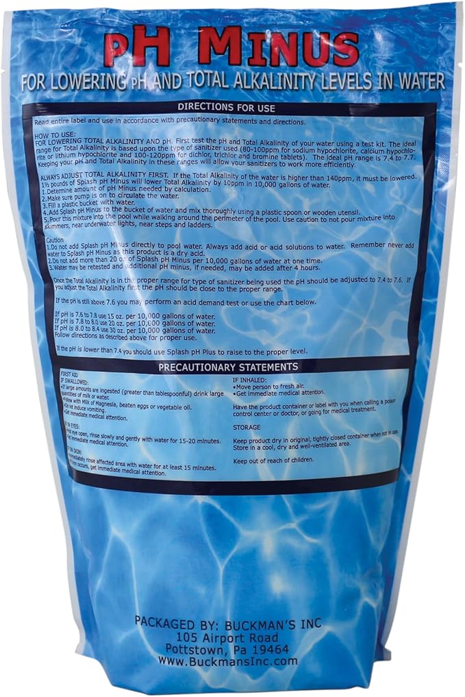 Robelle 20-Pounds Premium pH Down for Pools, Concentrated Sodium Bisulfate, Made in USA