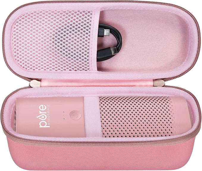 co2CREA Hard Case + Adjustable Monut Strap Bundle for Pure Enrichment PureZone Mini Portable Air Purifier – Protective Carrying Case with Multi-Purpose Mount for Car, School & Office Use