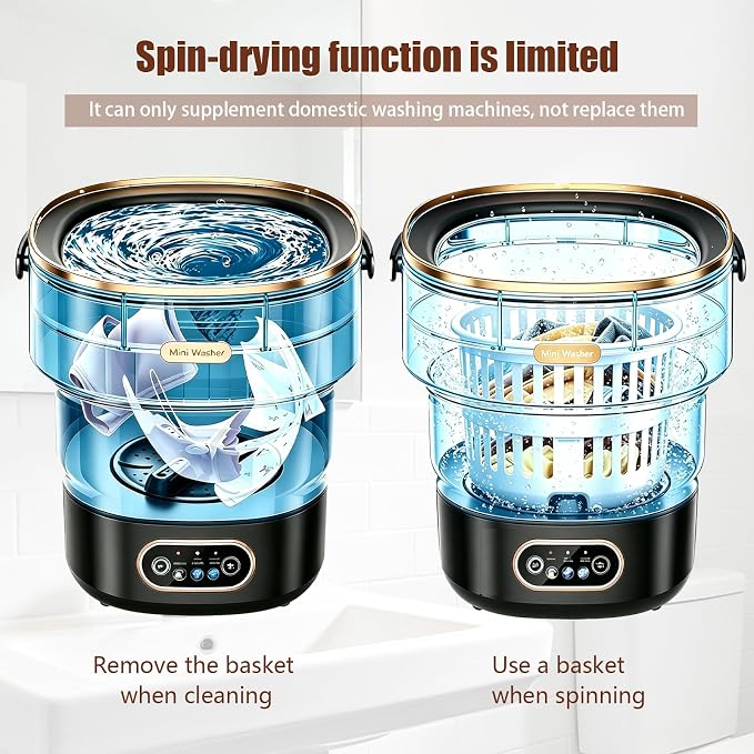 20L Mini Portable Washing Machine,Foldable Portable Washer Mini Lavadora Portatil for Apartment,RV,Camping,Travel – Wash Baby Clothes, Underwear,Bra Separately to Keep Clean and Healthy
