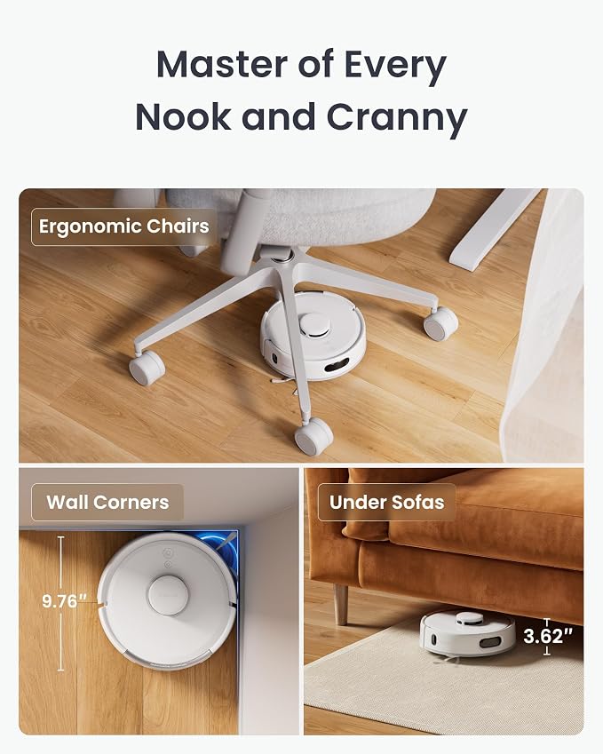 SwitchBot K11+ Robot Vacuum & Mop with Matter, 6000Pa Suction, 90-Day Hands-Free Self-Emptying, LDS Navigation, 3.6″ Ultra-Slim, Anti-Tangle for Pet Hair, Works with Alexa, Google Home, Apple Home