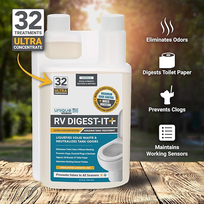 Unique RV Digest-It Ultra, Clean-It and Restore-It - RV Toilet Treatment and Cleaner, Packaging May Vary