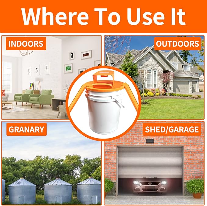 Mouse Traps Indoor for Home: GISUNG 4 Pack Mouse Trap Bucket Lid with Upgraded Clear Box, Automatic Reset & 2 Entrances, Humane Reusable Rat Trap for Indoor & Outdoor Use, 5-Gallon Bucket Compatible