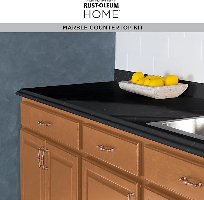 Rust-Oleum 369548 Home Marble Countertop Coating Kit, 72 fl oz, Black