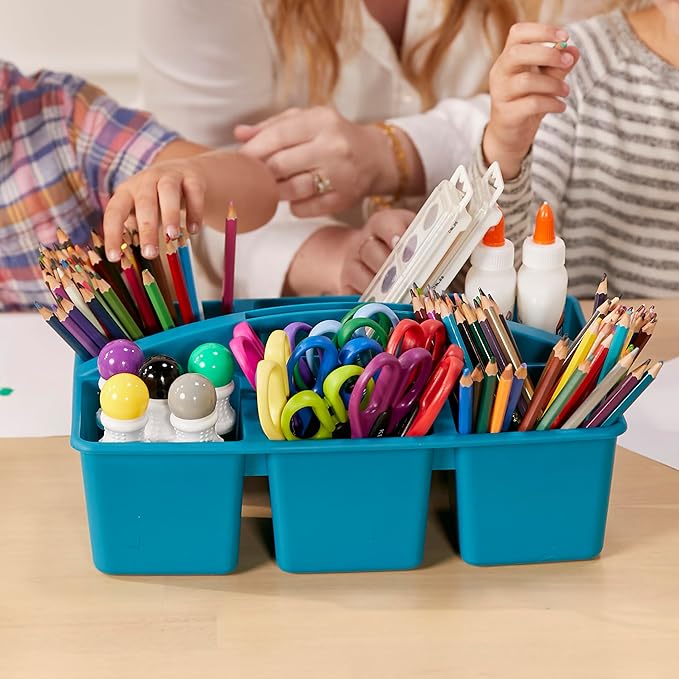 ECR4Kids 6-Compartment Large Plastic Caddy, Multipurpose Organization, Contemporary, 6-Pack