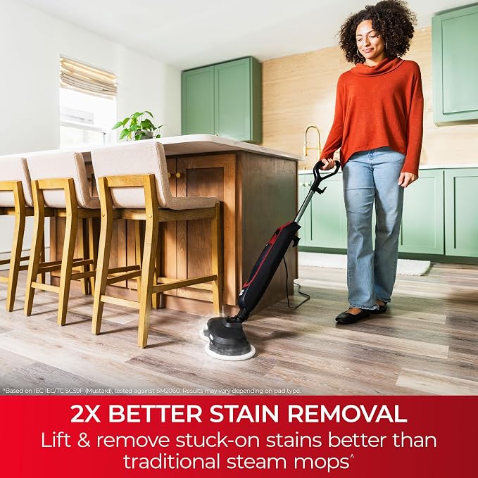 Kenmore SM2070 S300 Series Steam Spin Mop for Scrubbing and Sanitizing | 2 Modes, XL Water Tank, Swivel Steering, LED Headlights, Powerful Corded Steam Cleaner for Floor Cleaning, Hardwood and Tile