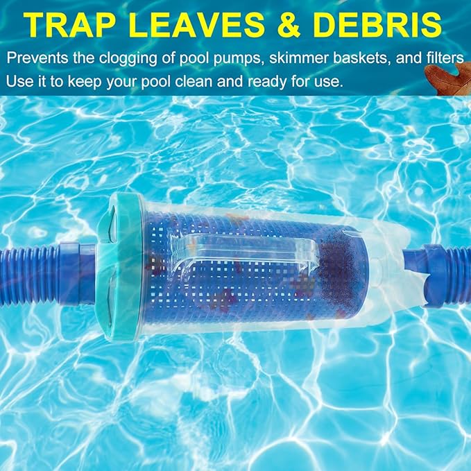 Large Leaf Canister for Pool Vacuum, Pool Leaf Catcher, in-line Filter Canister with Mesh Basket for Hayward Automatic & Manual Cleaners