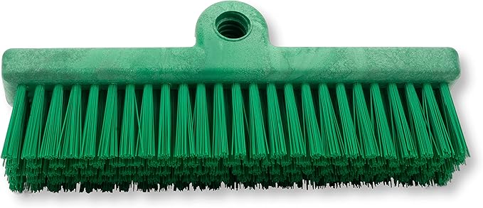 SPARTA 40423EC09 Plastic Floor Scrub Brush, Wall Brush, Equipment Brush With Nonabsorbent Bristles For Industrial Kitchens, Hospitals, Commercial Cleaning, 10 Inches, Green