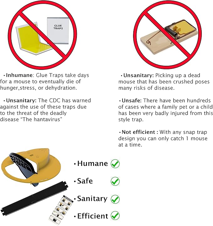 RinneTraps - Flip N Slide Bucket Lid Mouse Trap | Original | Made in USA | US PAT D1,039,648s