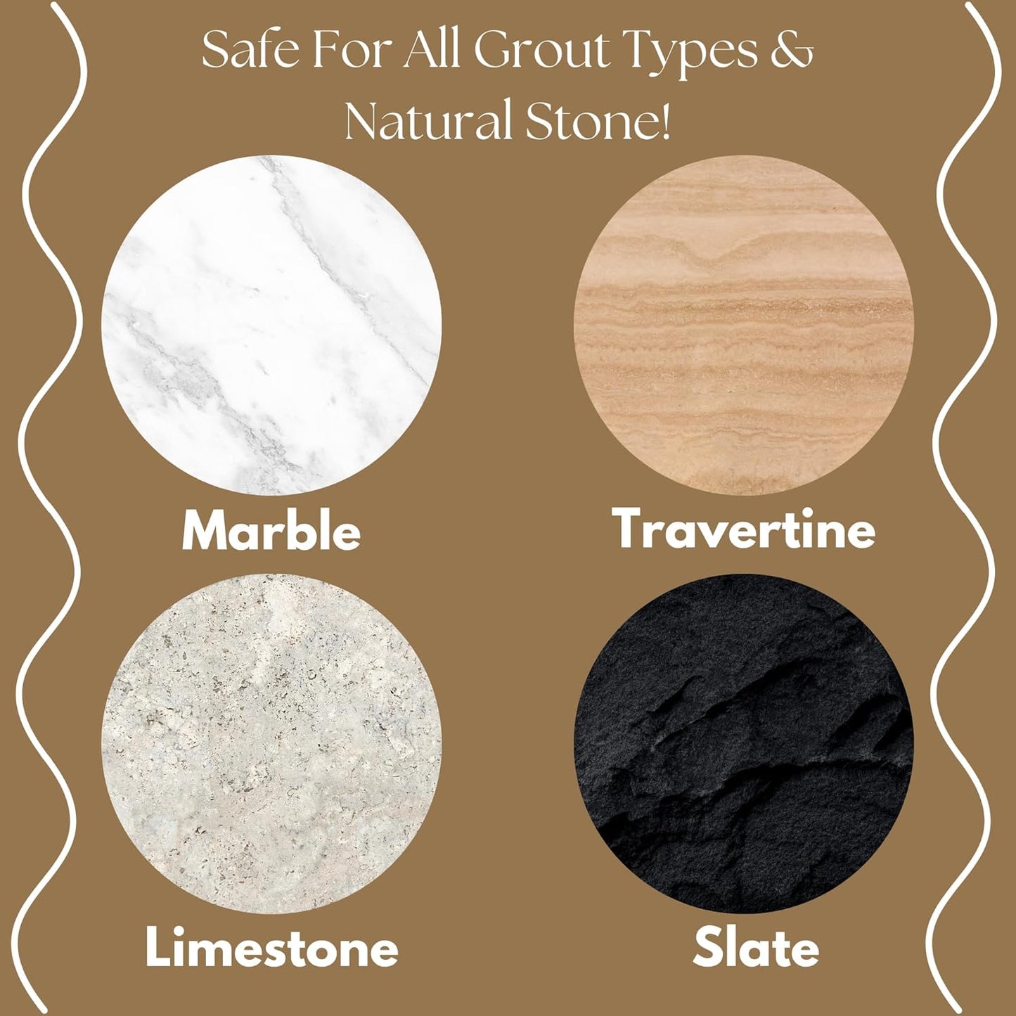 Natural Stone Grout Cleaner, Safe for Marble, Travertine, Limestone, Tile Spray on Grout Cleaner. (32 oz.)