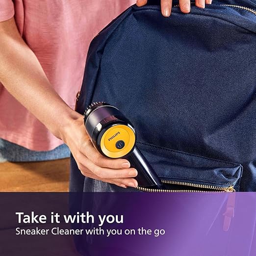 Philips Sneaker Cleaner, Trainer Cleaning Kit with 3 Brush Heads for Different Materials, Effective Cleaning, Portable, Battery Powered, Safe for your Sneakers, Simple to Use, Blue (GCA1000/60)