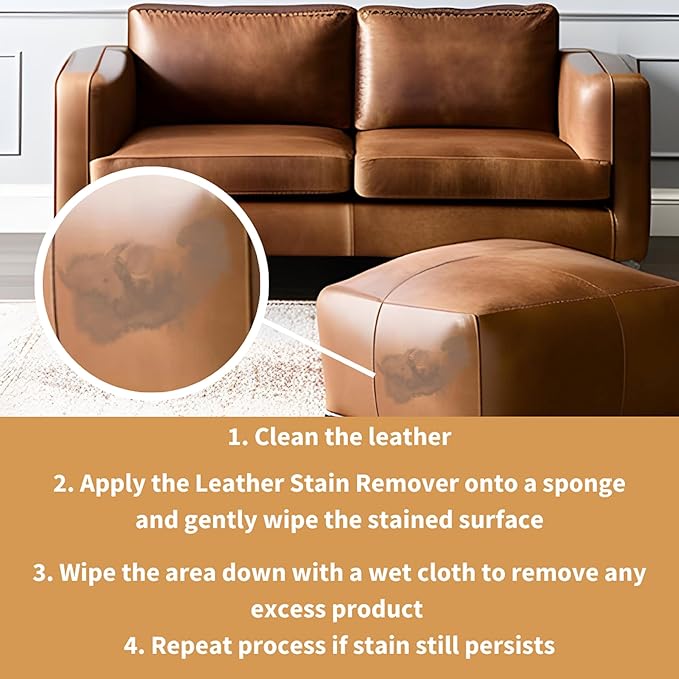 Furniture Clinic Leather Cleaner 17 Fl Oz + Leather Stain Remover 8.5 Fl Oz | Quickly Remove Stubborn Stains & Everyday Messes | All-Purpose Cleaning Solution for Couches, Car Seats, and More