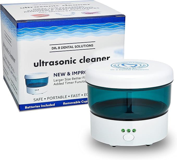 Dr. B Dental Liquid Crystal Soak Cleanser & Solutions Ultrasonic Cleaner Bundle | Complete Appliance Cleaning System for Dentures, Night Guards, Retainers & Aligners