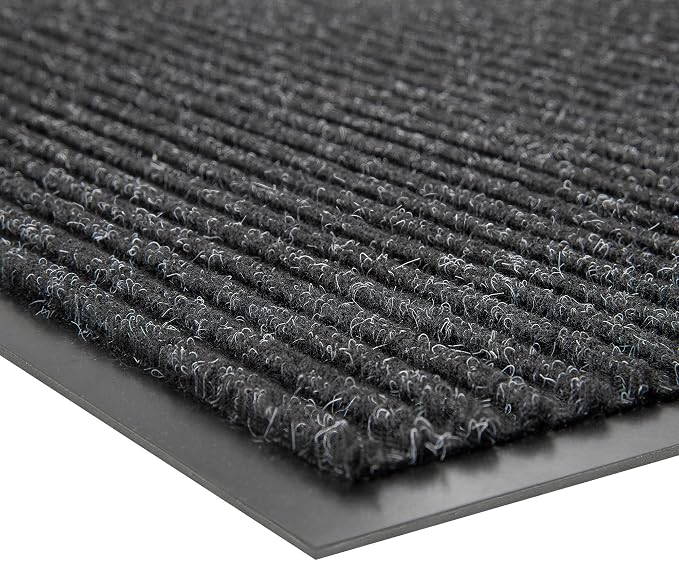 100pointONE Front Door Mat, Heavy Duty Indoor Outdoor Doormat for Entryway, 48" x 36" Low Profile Outdoor Mats for Home Entrance, Stain and Fade Resistant Welcome Mat for High Traffic Area, Black
