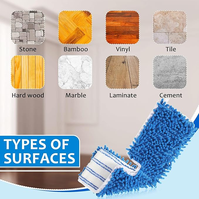 Chengu 12 Pieces Microfiber Flip Mop Refills Replacement Heads Double Sided Cleaning Pads Machine Washable Mop for Dry and Wet Kitchen Home Use