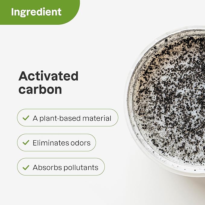ATTITUDE Bio Absorbant Air Purifier with Activated Carbon, Plant- and Mineral-Based, Absorbs Odors, Vegan, Lemon, 8 Ounces