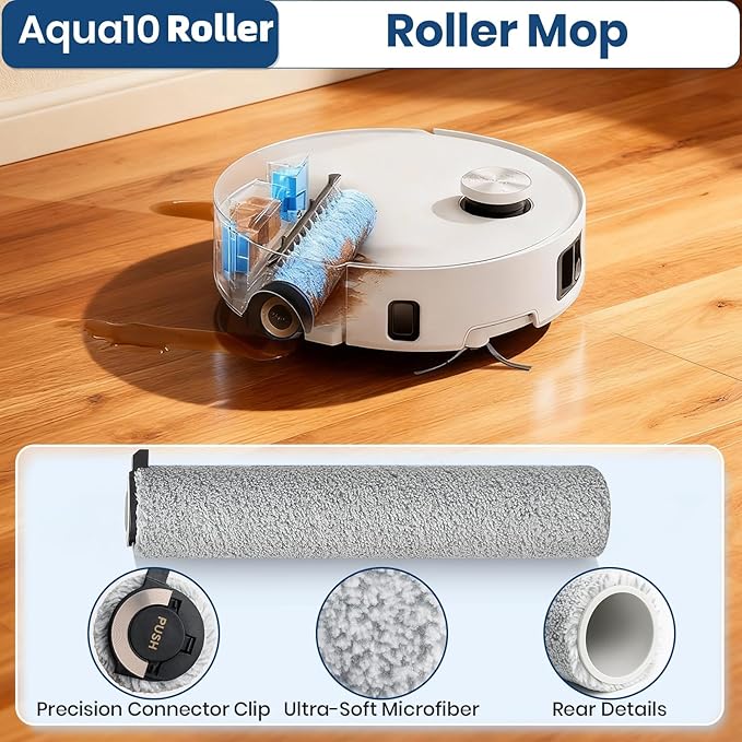 22 Pack Aqua10 Ultra Roller Accessories Kit for Aqua10 Roller/Aqua10 Ultra Roller Replacement Parts,2 Main Brush 2 Mopping Brushes 4 Hepa Filters 6 Side Brush 6 Vacuum Bags