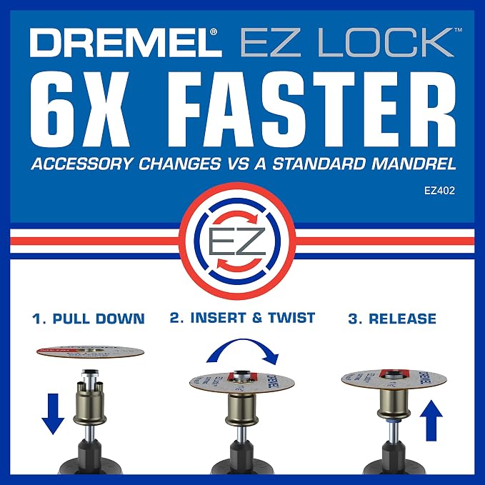 Dremel EZ727-01 EZ Lock Sanding & Grinding Rotary Tool Accessories Kit, 18-Piece Assorted Set - Perfect for Detail Sanding and Sharpening