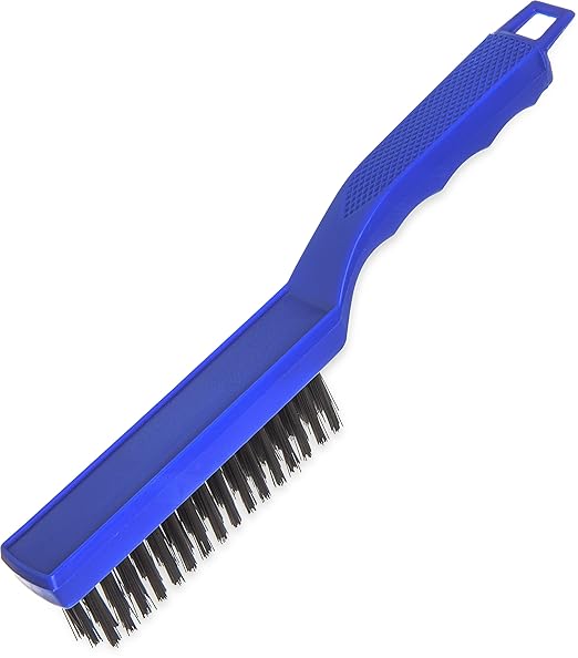 SPARTA 4067000 Flo-Pac Carbon Steel Griddle Brush, Grill Cleaning Brush, Kitchen Brush With Hanging Hole For Kitchen, Restaurant, Home , 11 Inches, Blue