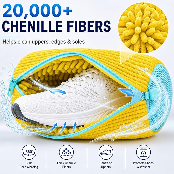7 Pcs Shoe Laundry Bag and Sneaker Cleaner Mesh Bags | Supports washing machine and dryer, shoe cleaner sneakers and tennis shoe cleaner, small laundry bag for clothes, 7 piece set