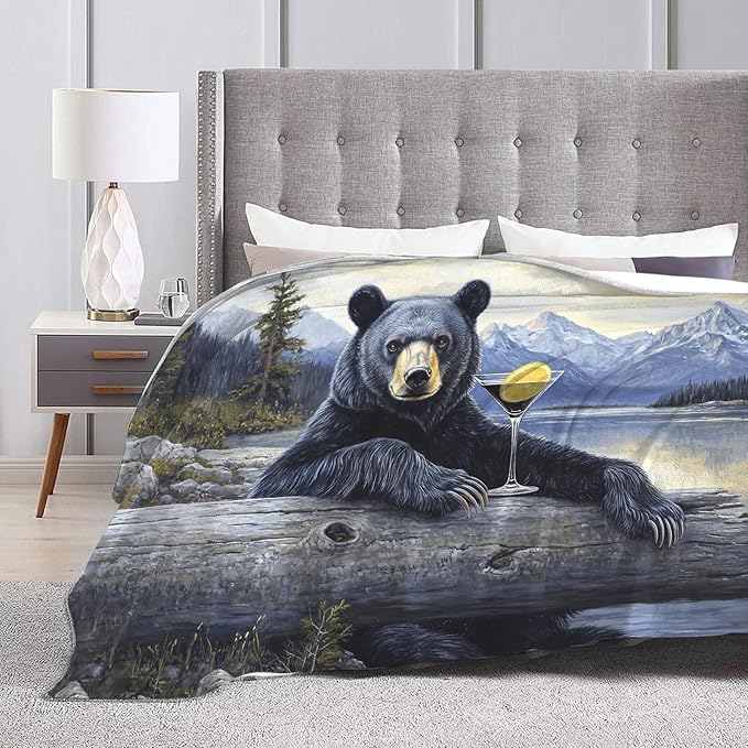 Tijuboni Bear Cabin Throw Blanket Bear Gifts for Girls Boys Women Men Kids Adults Soft Flannel Fleece Blanket for Couch Sofa Bed Home Decor 50"x60"