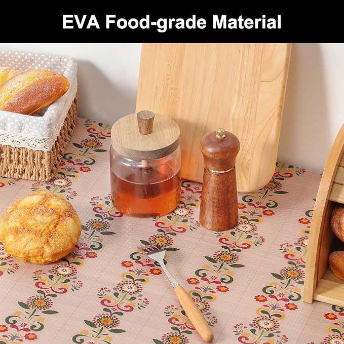 Cooyes Shelf Liner – Non-Slip Cabinet & Drawer Liner for Kitchen – Non-Adhesive Waterproof Shelf Paper with Modern Pattern – Durable EVA Cabinet Mat – Easy to Cut (Sunflower,17.5" W x 78.7" L)