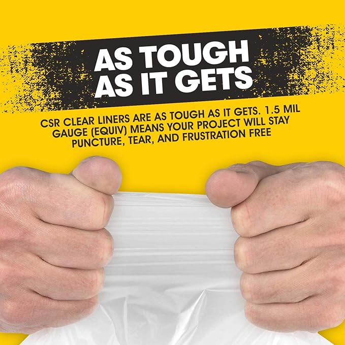 55 Gallon Clear Trash Bags - 38" x 58" 1.5MIL(Equivalent)-CSR Series-Heavy Duty Industrial Liners Clear Garbage Bags for Recycling, Contractors(1 Pallet of 100 Cases, 10000 Bags Total)