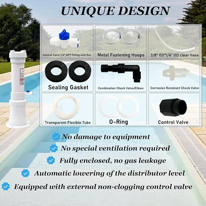 320 Pool Chlorinator Compatible with Rainbow R171096 Automatic Inline Chlorine/Bromine Feeder, R171096 Feeder with Complete Accessories for Home Pools, Small Commercial Pools, Spas, Etc.
