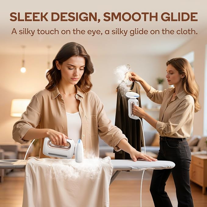 Newbealer Handheld Fabric Steamer 850W Portable Wrinkle Remover for 120V | Horizontal & Vertical Steaming, 360° Leakproof Pump-driven Design, 30s Fast Heat Up, 230ml Water Tank, for Home, RV & Hotel