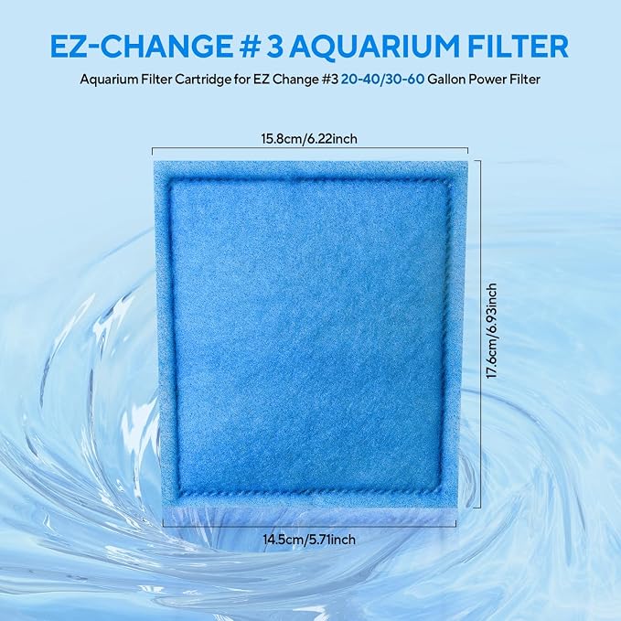 12 Pack Aquarium Filter Replacements for EZ-Change #3 Replacements for Marineland Rite-Size C Compatible with 20-40/30-60 Gallon Fish Tank Power Filters Penguin 200B 350B 170B 330B 275 and 375