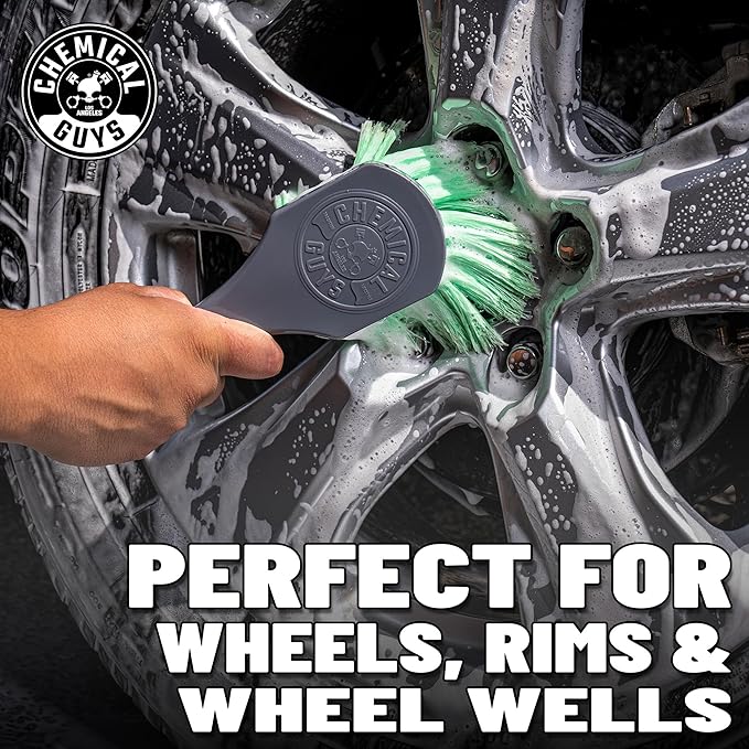 Chemical Guys CLD_203_16 Signature Series Wheel Cleaner For All Gloss Finishes 16 fl oz + Acc_B01 Gerbil Wheel and Rim Brush + ACCG08 Wheelie All Exterior Surface and Wheel Brush