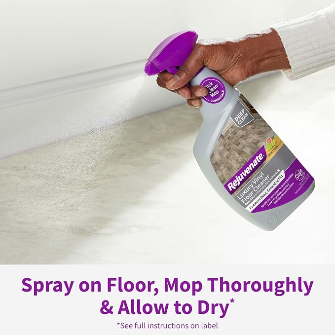 Rejuvenate Luxury Vinyl Floor Cleaner Gently Cleans And Revitalizes Luxury Vinyl Floors, 32 Ounces