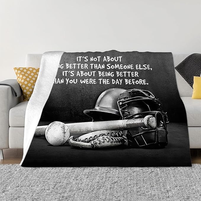 Tijuboni Baseball Sports Throw Blanket Baseball Gifts for Boys Girls Men Women Kids Adults Soft Flannel Fleece Blanket for Couch Sofa Bed Home Decor 50"x60"