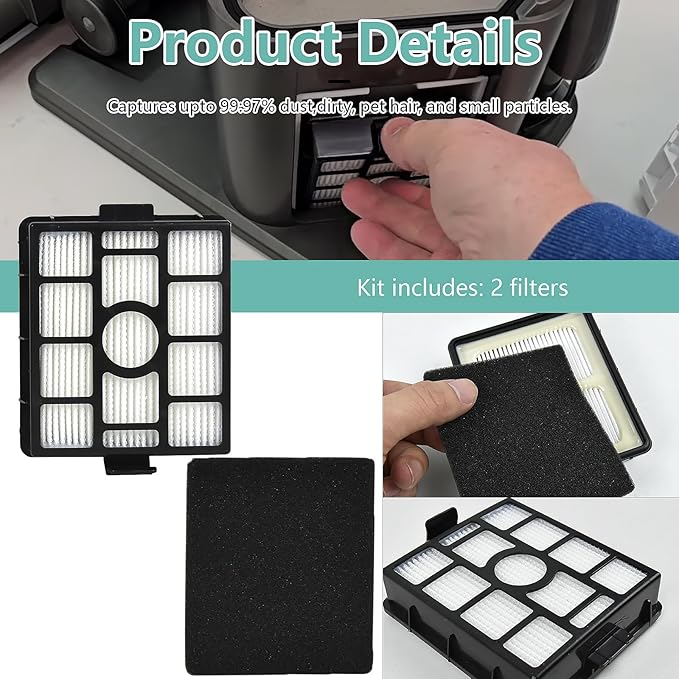Replacement Accessories Compatible with Shark IP3251 IP3253 Cordless Vacuum Cleaner (1 roller brush + 2 filters + 6 filter pads + 2 Auto-Empty System filters + 4 Auto-Empty System filter pads)