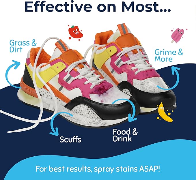 Miss Mouth's Messy Eater 16oz Stain Remover Spray & Messy Steppers Shoe Cleaner - Sneaker Cleaning Kit - Spot Cleaner for Baby Clothes & Shoes