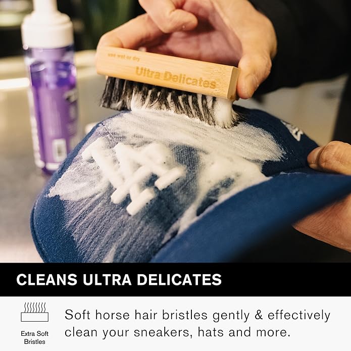 Jason Markk Quick Clean Kit & Ultra Delicates Brush, 3-Piece Bundle, Ready-To-Use Foam & Delicates Brush, Sneaker Care, Ideal for Footwear, Safe for Leather, Suede, Nubuck, Cotton, Knits, 4oz
